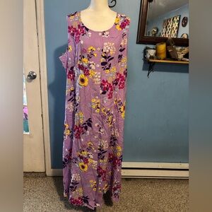New, Blair, Lavender, Plus Sized, Floral, Maxi Dress